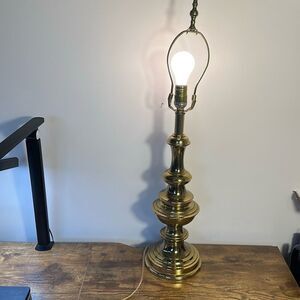 Vintage 90s Leviton Heavy Brass Table Lamp 29”
